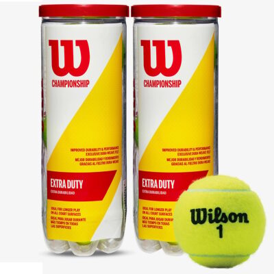 Wilson Championship Extra Duty Tennis Ball (WRT100101) – 2 Cans 6 Balls
