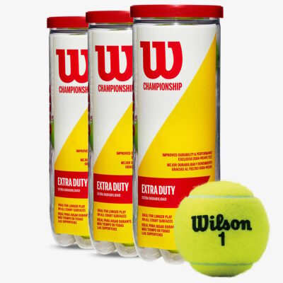 Wilson Championship Extra Duty Tennis Ball (WRT100101) – 3 Cans 9 Balls